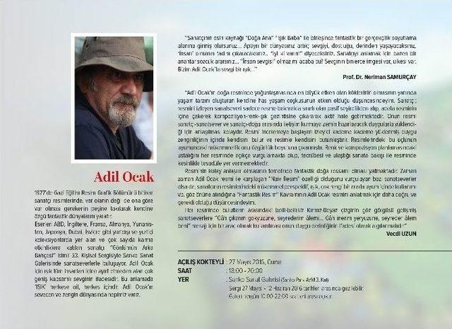 Ressam Adil Ocak, Gaziantep’te Sergi Açacak