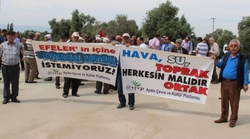 Efeler&rsquo;de Mahalleliden Jeotermal Eylemi