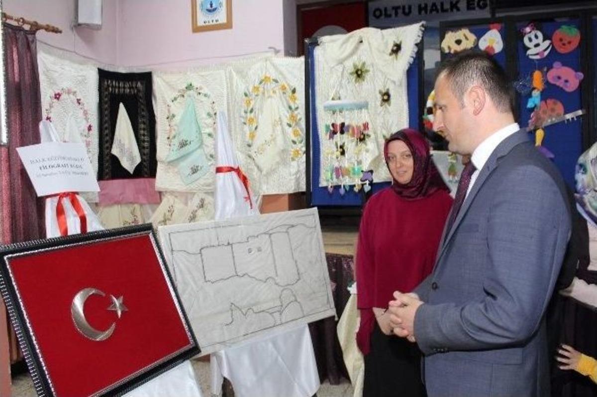 Oltu Halk Eğitimi Merkezi&rsquo;nde Karma Yıl Sonu Sergisi