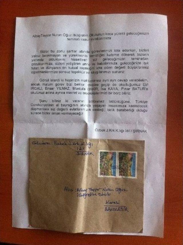 &Ouml;ğrencilerden Mehmet&ccedil;iğe Moral Mektubu 1