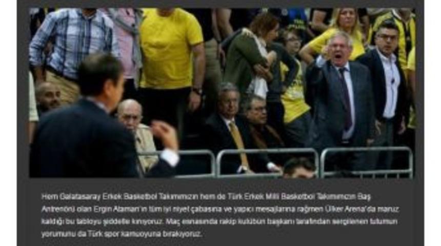 Galatasaray&rsquo;dan A&ccedil;ıklama: Bu Tabloyu Şiddetle Kınıyoruz"