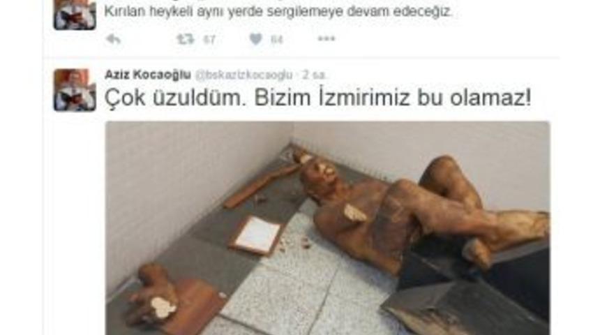 Başkan Kocaoğlu&rsquo;dan Kırılan &Ccedil;ıplak Heykel Cevabı