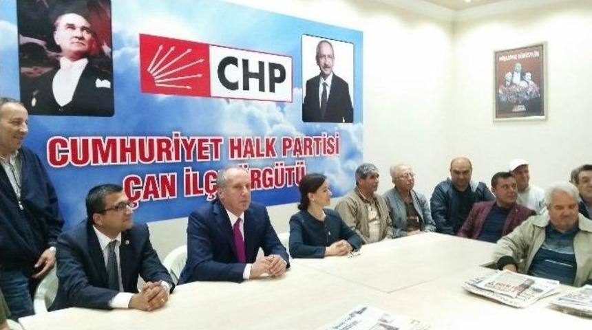 Muharrem İnce, Chp Çan İlçe Örgütü’nü Ziyaret Etti