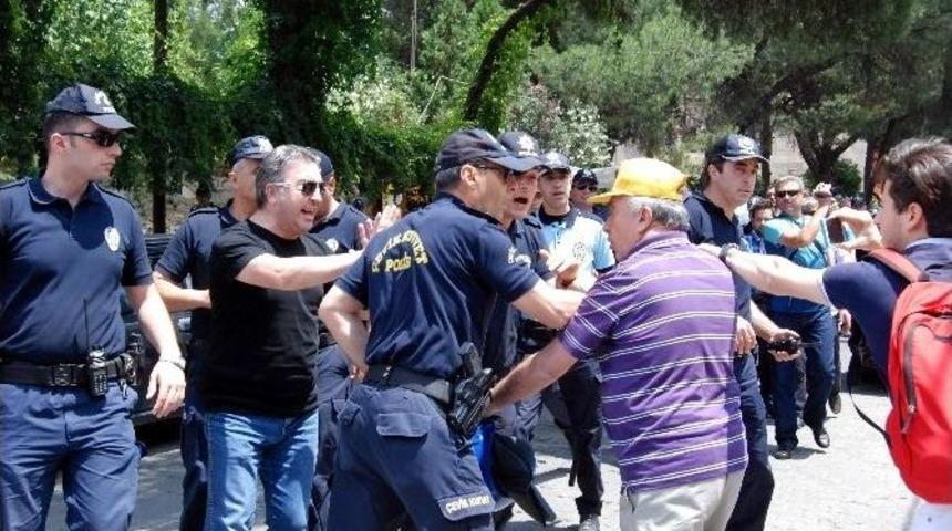 Aydın&rsquo;daki Kesk Eyleminde Slogan Ve G&uuml;zergah Gerilimi