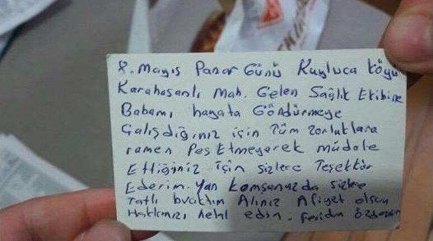 Fatsa&rsquo;da 112 Ekibini Duygulandıran Not