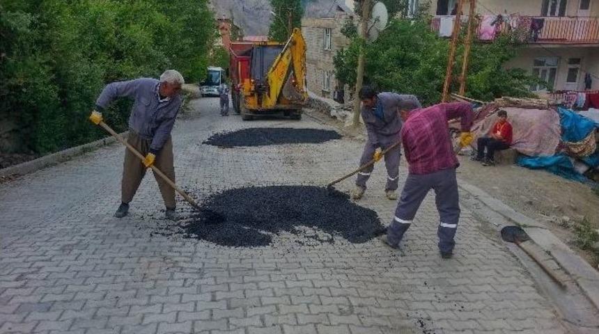 Hakkari&rsquo;de Bozulan Yollar Onarılıyor