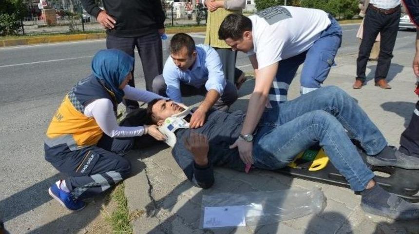 Otomobil İle Motosiklet &Ccedil;arpıştı: 1 Yaralı