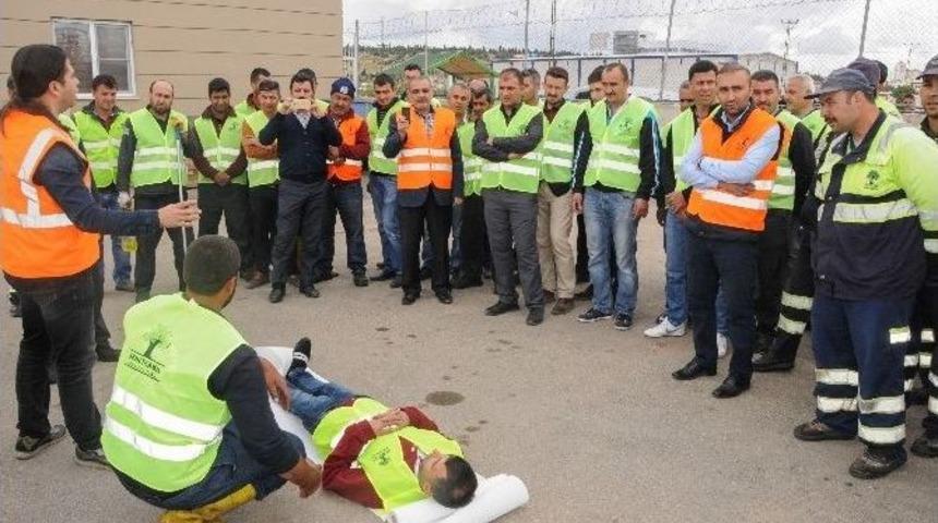 Belediye Personeline Yangın Tatbikatı