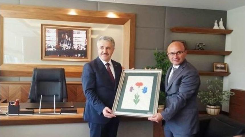 Başkan Metin Oral, Bakan Arslan&rsquo;la Osman Gazi K&ouml;pr&uuml;s&uuml;n&uuml; İnceledi