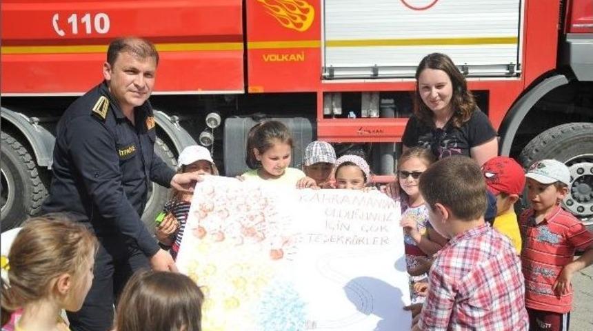 Boz&uuml;y&uuml;k&rsquo;te Minik &Ouml;ğrencilere Yangın Eğitimi