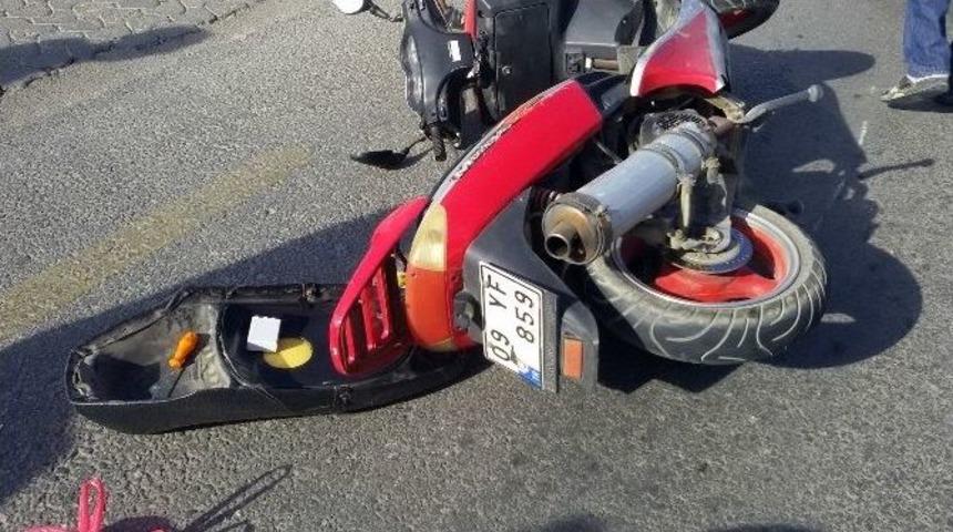 Didim&rsquo;de Motosiklet S&uuml;r&uuml;c&uuml;s&uuml; Kazada Yaralandı