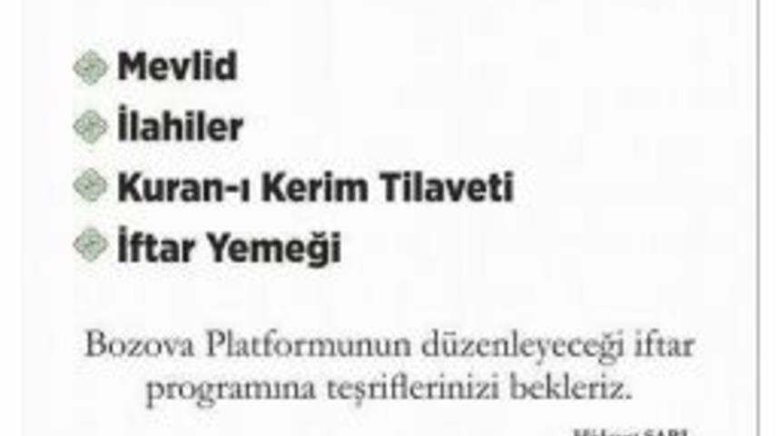 Bozova Platformu 2016 Ramazan Etkinlikleri Başladı