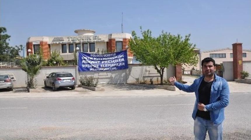 Pankartla İş&ccedil;i Aranıyor