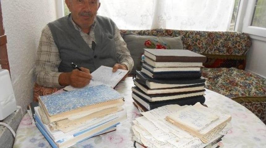 Niğde&rsquo;de Yaşlı Adam 45 Yıldır G&uuml;nl&uuml;k Tutuyor