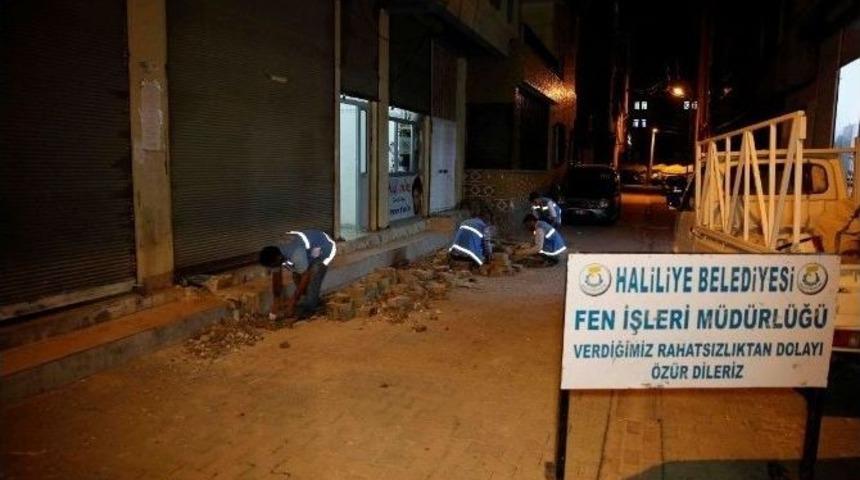Haliliye Belediyesinde Yol &Ccedil;alışmaları Gecede S&uuml;r&uuml;yor