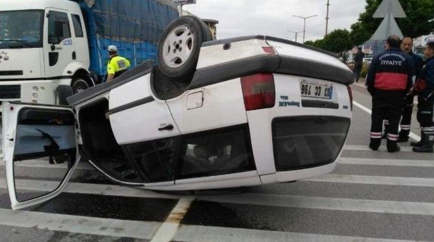 Takla Atan Otomobilden Burnu Bile Kanamadan &Ccedil;ıktı