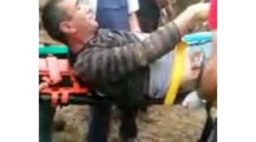 Toprak Altında Kalan İş&ccedil;i G&uuml;&ccedil;l&uuml;kle Kurtarıldı