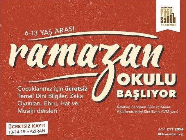 Ramazan Okulu’na Kayıtlar Başlıyor