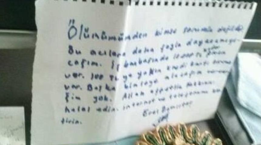 D&uuml;n İntihara Teşebb&uuml;s Eden Vatandaşın Odasında Not Bulundu