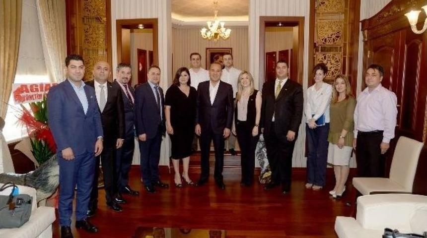 Agiad&rsquo;ın Yeni Başkan Ve Y&ouml;netim Kurulu &Uuml;yeleri, Başkan S&ouml;zl&uuml;&rsquo;y&uuml; Ziyaret Etti