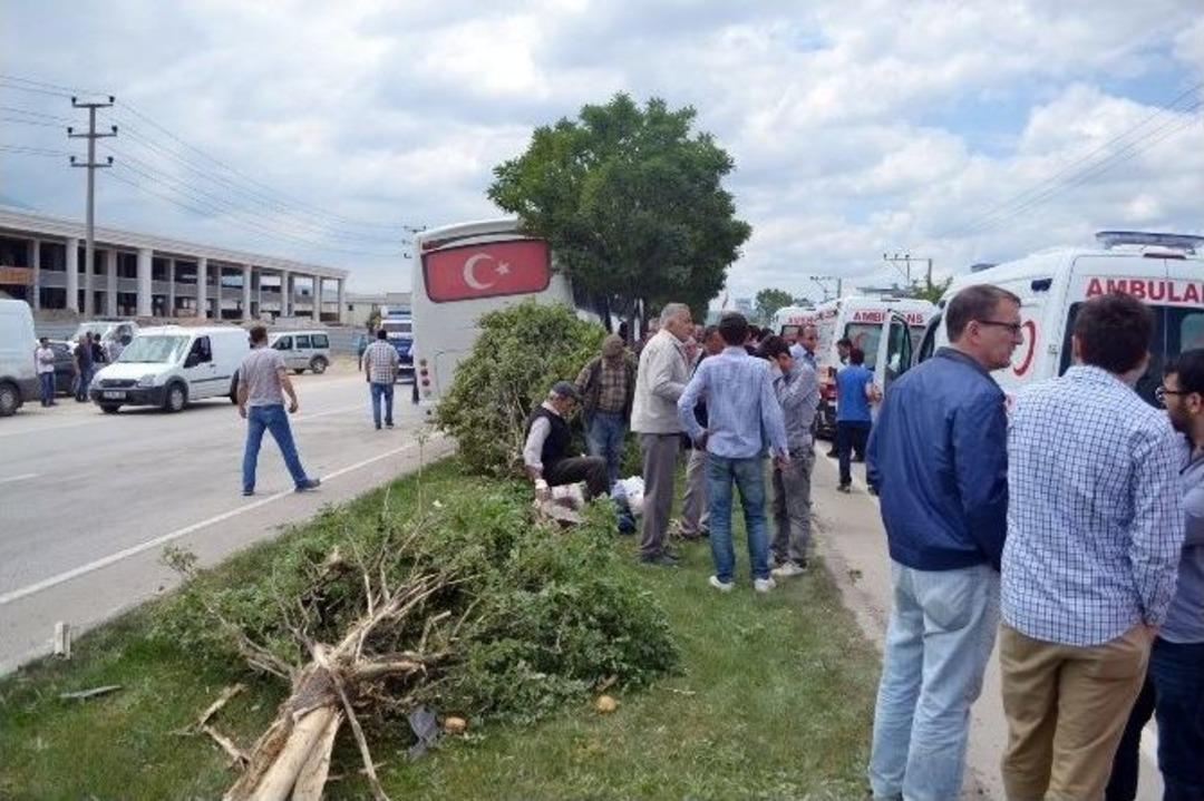 Midib&uuml;s Kamyonete &Ccedil;arptı: 19 Yaralı