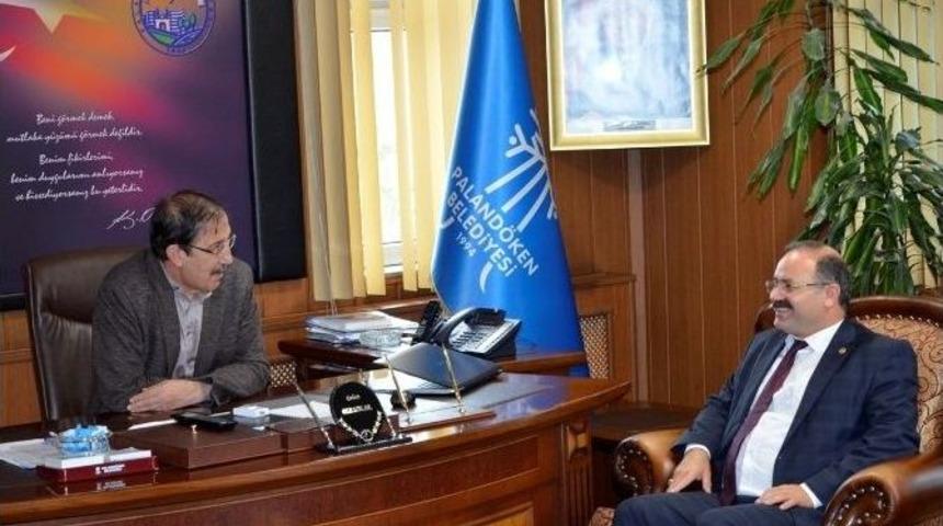 Ak Parti Erzurum Milletvekili Delig&ouml;z, Paland&ouml;ken Belediyesinin Yeni Hizmet Binasını İnceledi