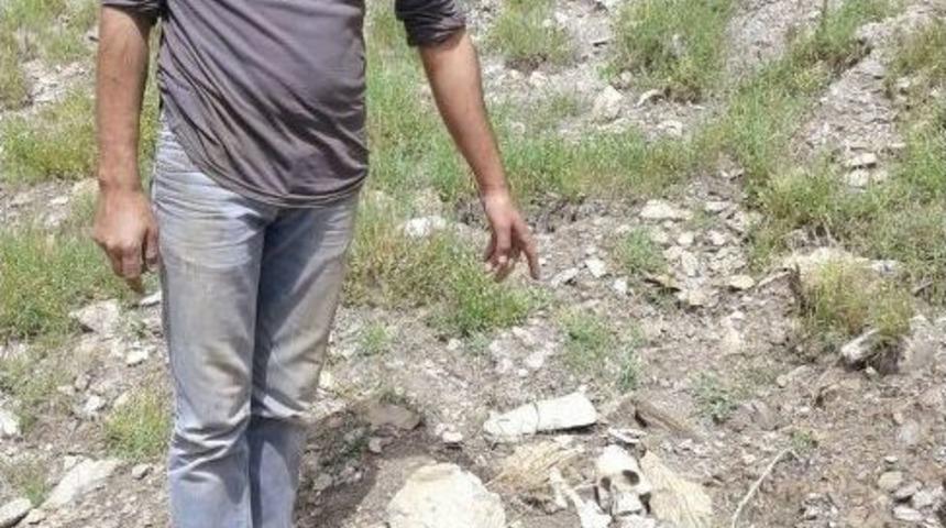 Yol &Ccedil;alışması Mezarlıkta Heyelana Neden Oldu, İnsan Kemikleri Yola Sa&ccedil;ıldı