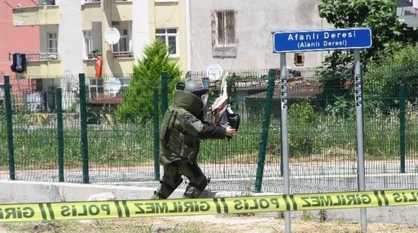 Derede Menfez &Uuml;zerine Asılan &Ccedil;antalar F&uuml;nye İle Patlatıldı