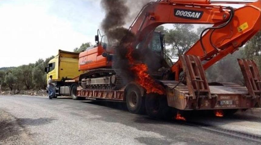 Milas&rsquo;ta Tır Alev Alev Yandı