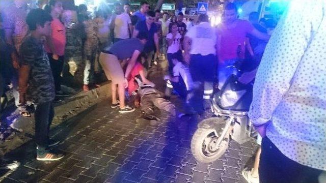 Fethiye’de Motosiklet Yayaya Çarptı : 2 Yaralı