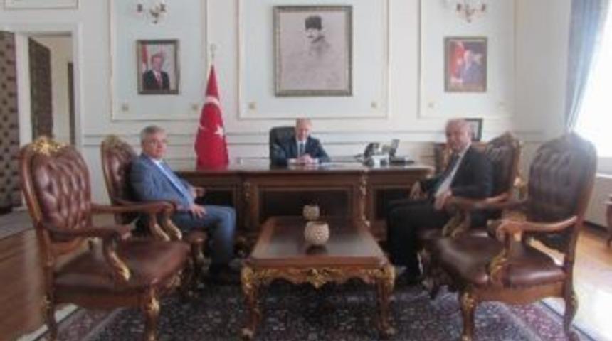 Teski Genel M&uuml;d&uuml;r&uuml; Başa Ve Başkan Karakaya&rsquo;dan Vali Ceylan&rsquo;a Ziyaret