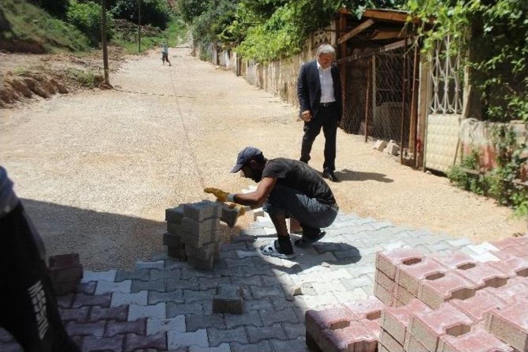 Osmaneli&rsquo;de Parke Taşı Uygulama &Ccedil;alışmaları Devam Ediyor