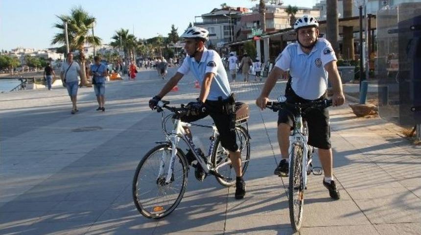 Bisikletli Polisler Didim Plajlarını Koruyor