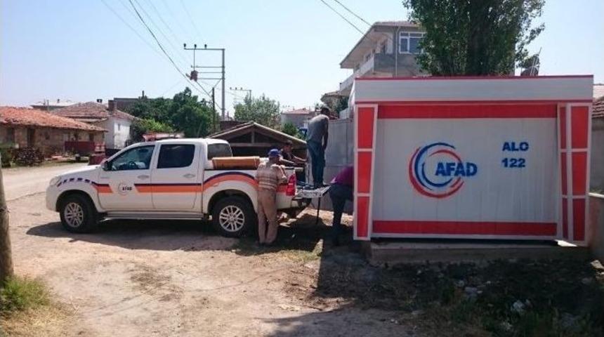 &Ccedil;anakkale&rsquo;de K&ouml;ylere Acil Durum Konteynırları Kuruldu