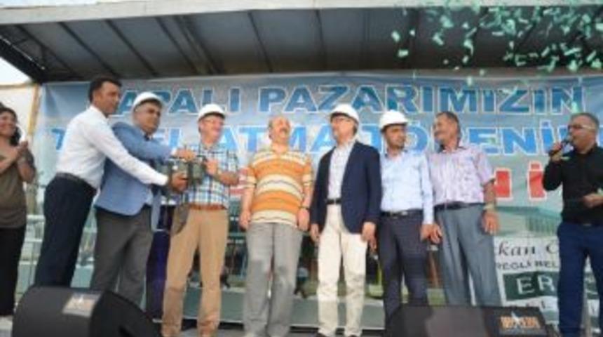Ereğli&rsquo;de Kapalı Pazar Yerinin Temeli Atıldı