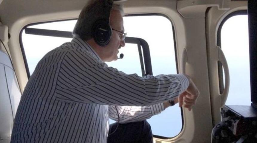 Vali Karaloğlu Yangını Havadan İnceledi