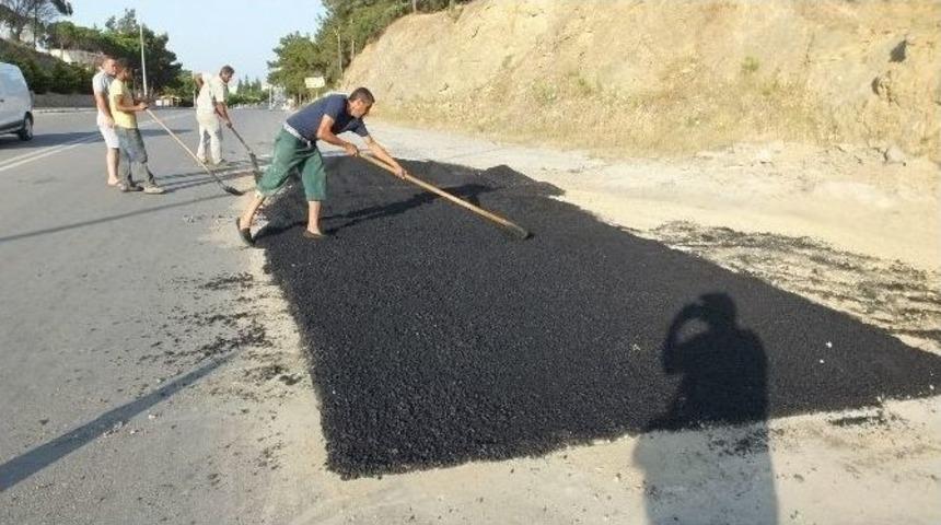 Burhaniye&rsquo;de Baski&rsquo;den Yol Onarımı
