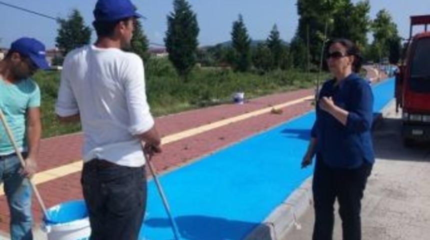 Saltukova&rsquo;da Bisiklet Yolları Boyanıyor
