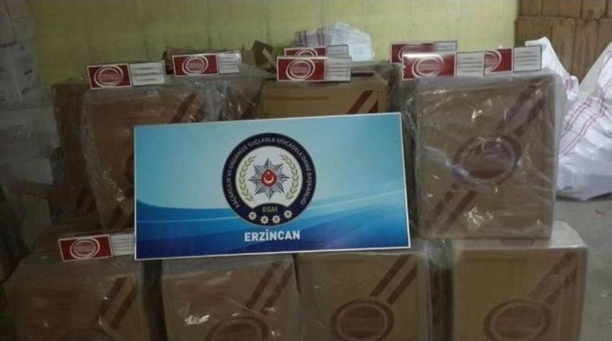 Erzincan&rsquo;da 15 Bin Paket Ka&ccedil;ak Sigara Ele Ge&ccedil;irildi