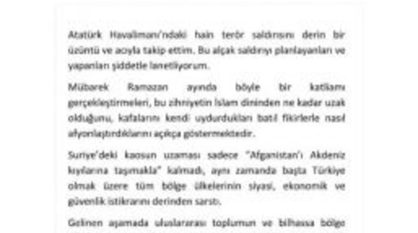 11. Cumhurbaşkanı G&uuml;l&rsquo;den Havalimanı Saldırısı İle İlgili A&ccedil;ıklama