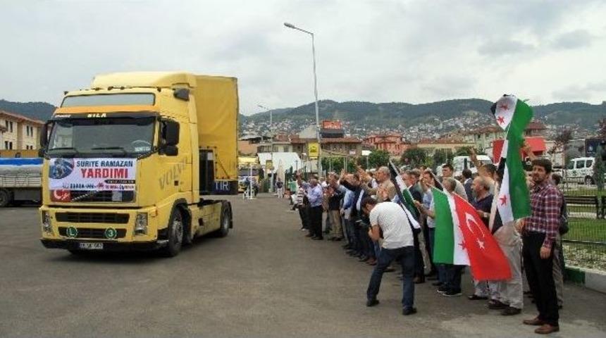 Bursa&rsquo;dan Suriye&rsquo;ye Bayram &Ouml;ncesi 25 Tır İle Yardım