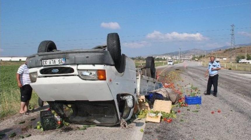 Kamyonetle Takla Attı Burnu Bile Kanamadı