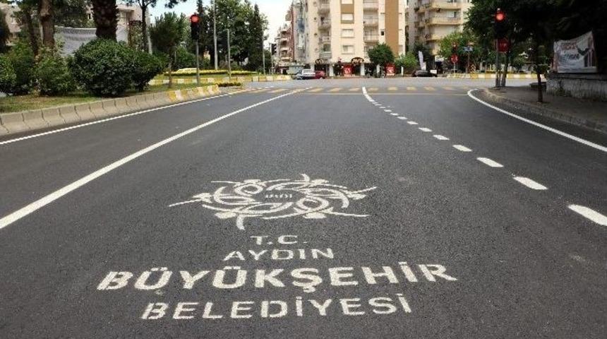 Asfalta Aydın B&uuml;y&uuml;kşehir Logosu