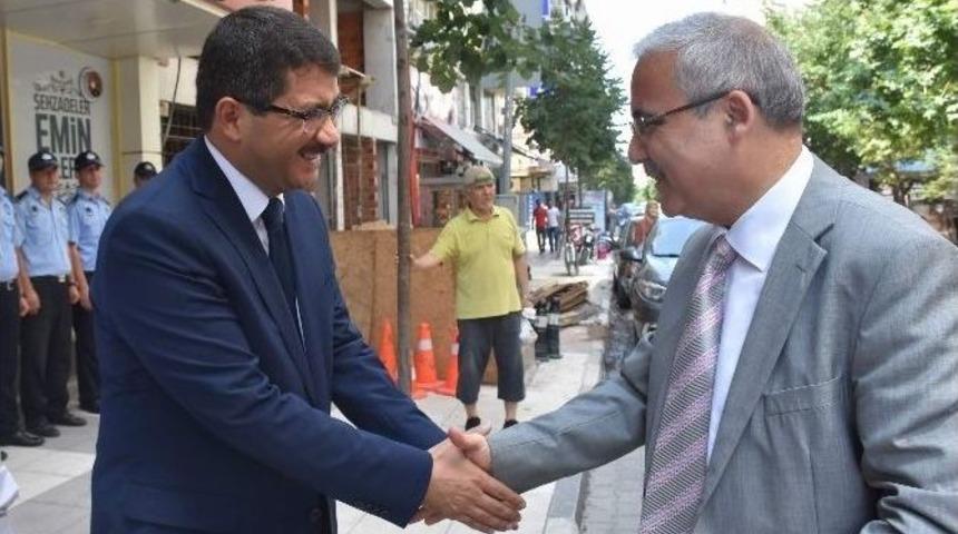 Vali G&uuml;ven&ccedil;er Başkan &Ccedil;elik&rsquo;i Ziyaret Etti