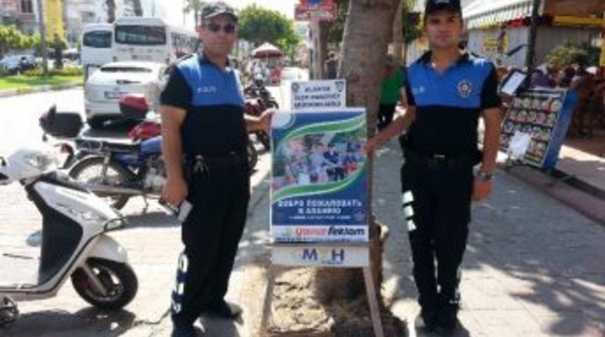 Alanya Polisinden 4 Dilde Hoş Geldiniz Afişi
