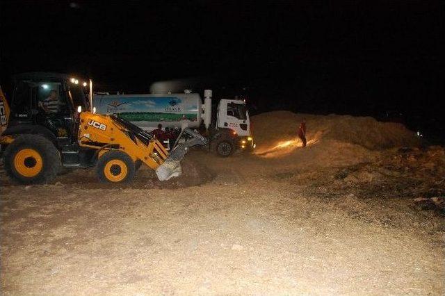 45 Ton Saman Kül Oldu