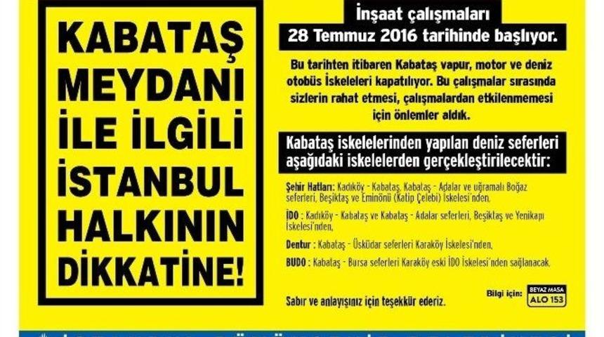 İstanbul Ulaşımının En B&uuml;y&uuml;k Entegrasyon Merkezi Kabataş&rsquo;ta Olacak