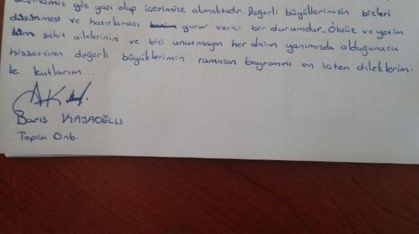 Askerlerden Tahmazoğlu&rsquo;na Teşekk&uuml;r