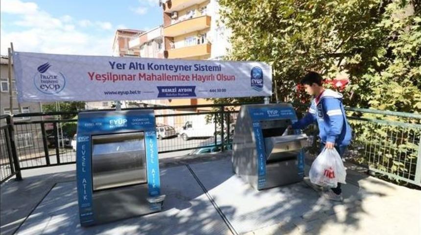 Ey&uuml;p&rsquo;te Yeraltı Konteynerlerinin Sayısı Artıyor