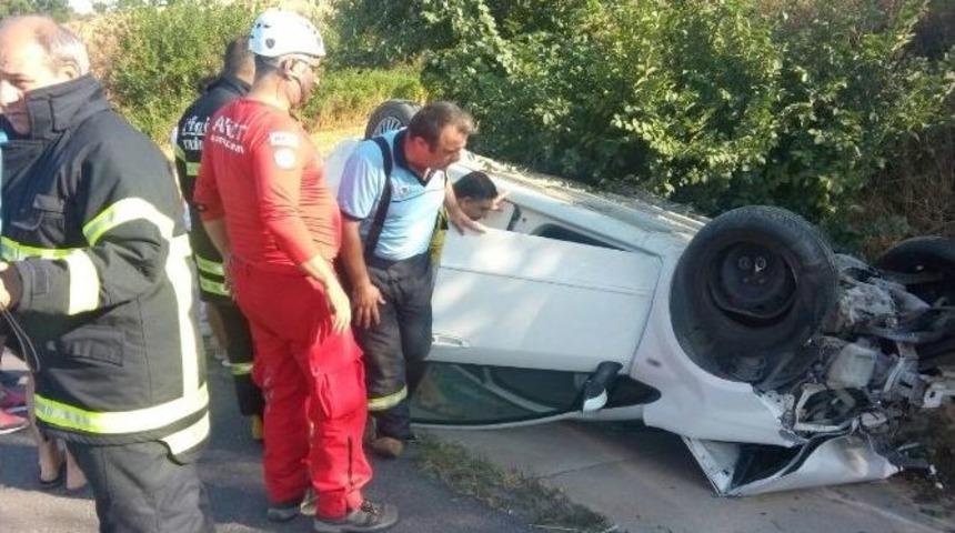 Otomobil Takla Attı: 1 Yaralı